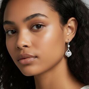 Elegant Silver 3 Carat Moissanite Drop Earrings 💎